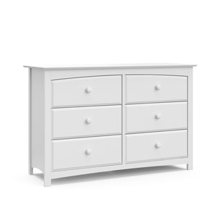 White 6 drawer dresser angled