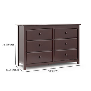 espresso 6 drawer dresser with dimensions