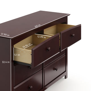 espresso 6 drawer dresser with dimensions