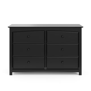 Front view of Black 6 drawer dresser