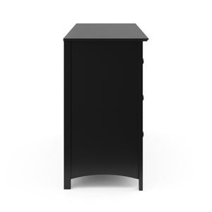 Side view of Black 6 drawer dresser