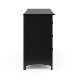 Side view of Black 6 drawer dresser