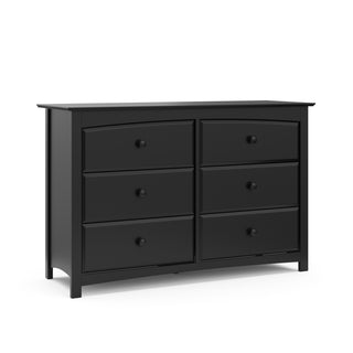 Black 6 drawer dresser angled