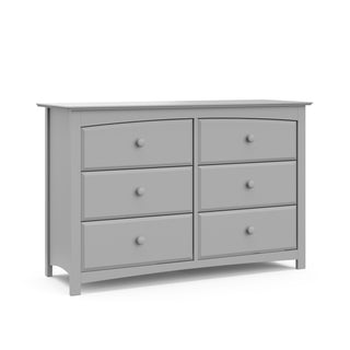 Pebble gray 6 drawer dresser angled
