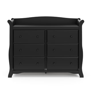 Front view of Black 6 drawer dresser