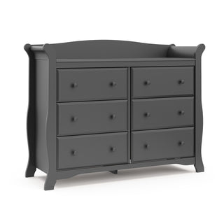  gray 6 drawer dresser angled
