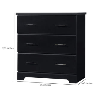 black 3 drawer chest with dimensions