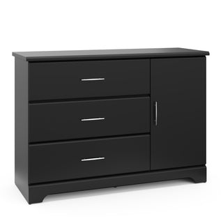 black 3 drawer chest  angled