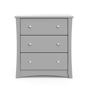 Front view of Pebble gray 3 drawer chest
