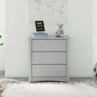 Pebble gray 3 drawer chest in nursery