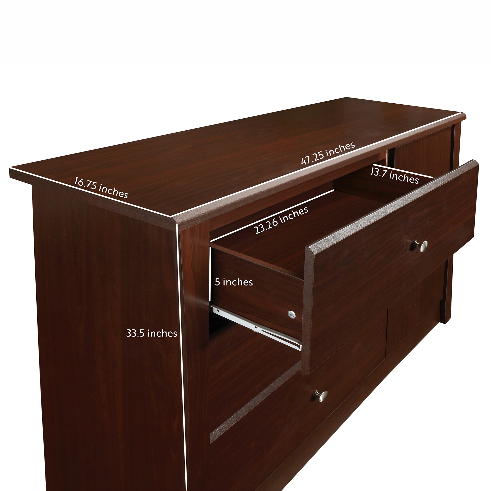 espresso 3 drawer chest with drawer dimensions