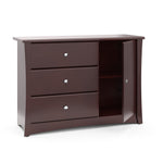 espresso 3 drawer chest with open drawer 
