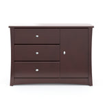 Front view of espresso 3 drawer chest
