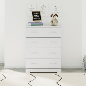 White 4 drawer chest in nursery