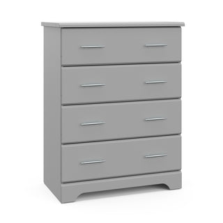 Pebble gray 4 drawer chest angled