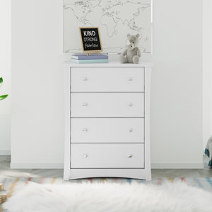 White 4 drawer chest in nursery