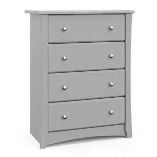 Pebble gray 4 drawer chest angled