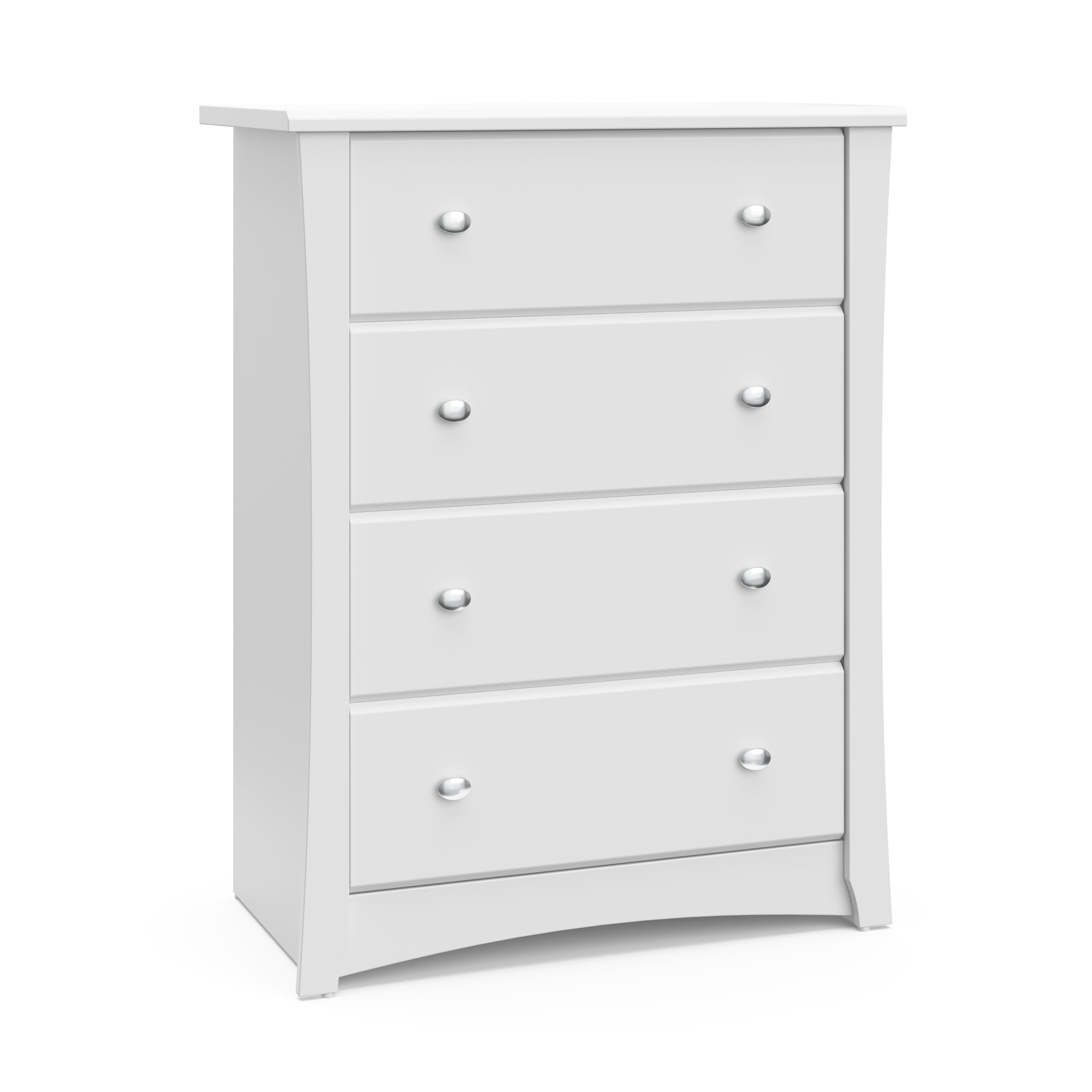 White 4 drawer chest angled