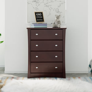 espresso 4 drawer chest in nursery