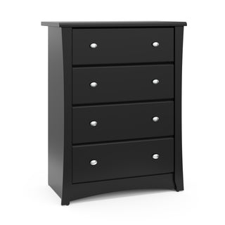 black 4 drawer chest angled