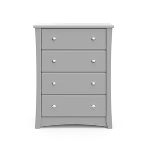 Front view of Pebble gray 4 drawer chest