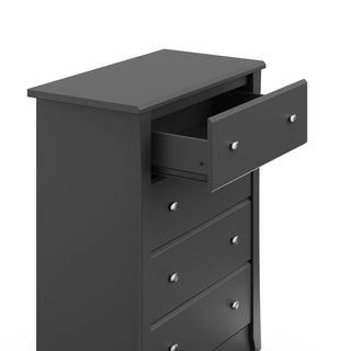 gray 4 drawer chest with open drawer