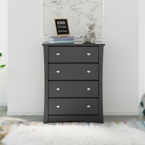 gray 4 drawer chest in nursery