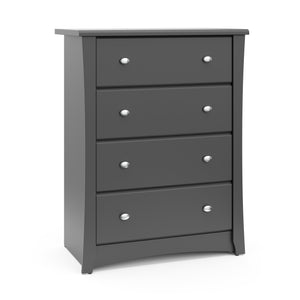 gray 4 drawer chest angled