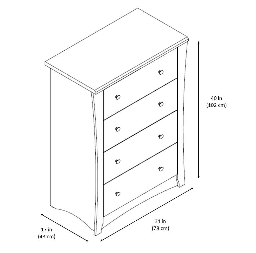 4 drawer chest with dimensions