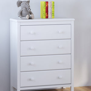 White 4 drawer chest in nursery