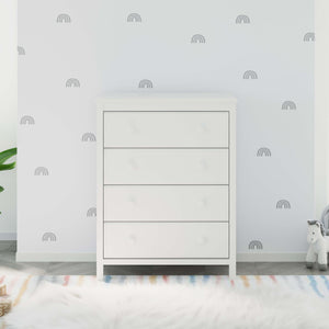 White 4 drawer chest in nursery