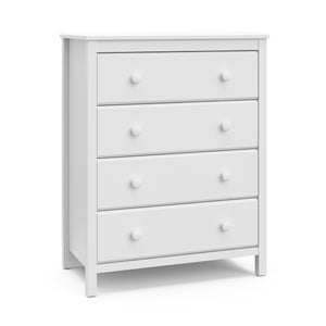 White 4 drawer chest angled