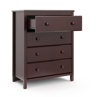 espresso 4 drawer chest with open drawer