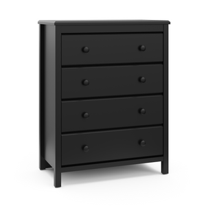 black 4 drawer chest angled