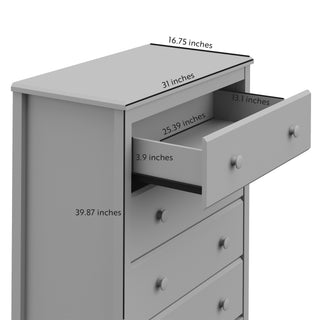Pebble gray 4 drawer chest, drawer dimensions
