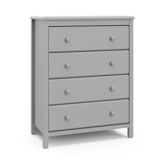 Pebble gray 4 drawer chest angled