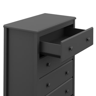 gray 4 drawer chest with open drawer