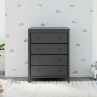 gray 4 drawer chest in nursery