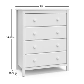 White 4 drawer chest with dimensions