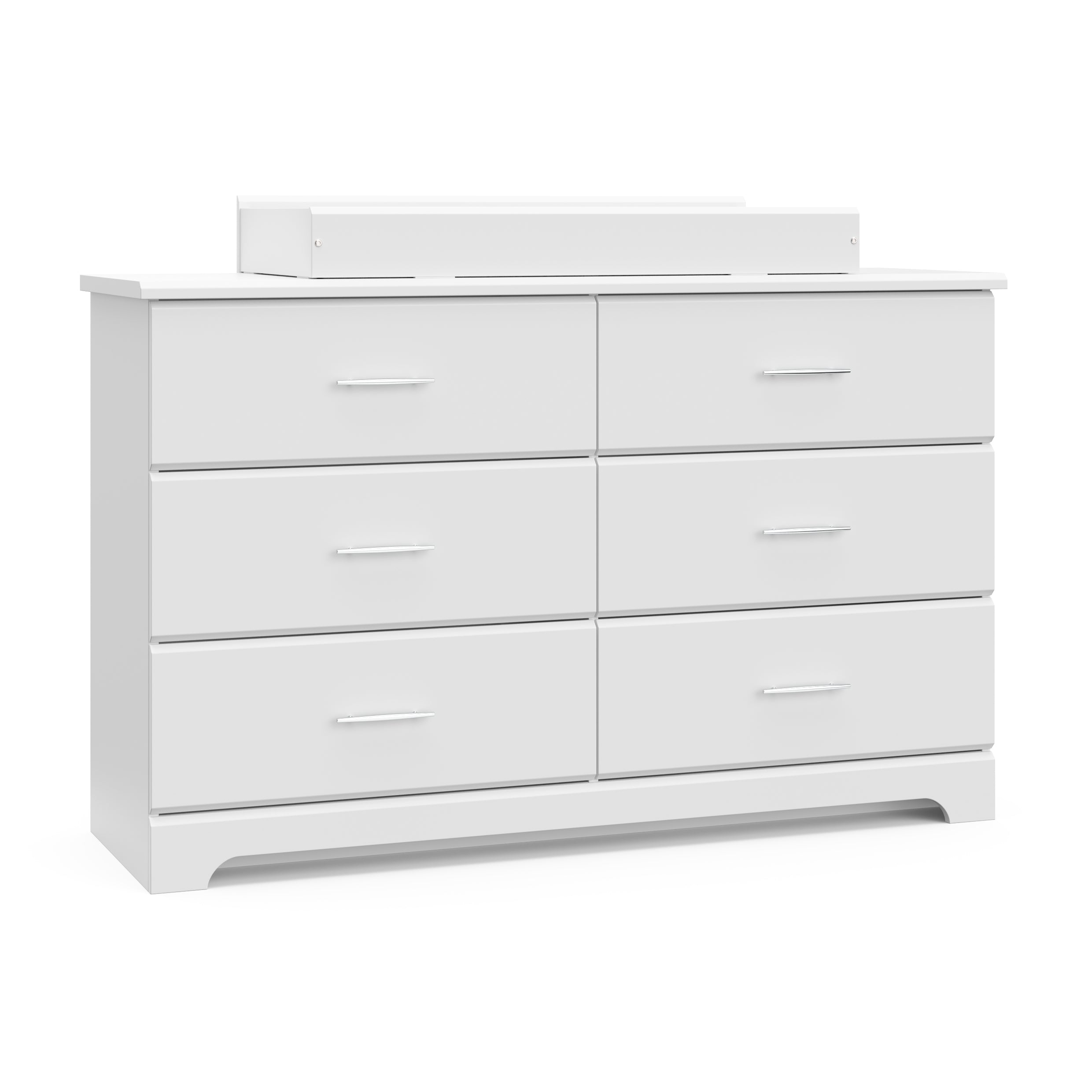 white 6 drawer dresser with changing topper and changing pad