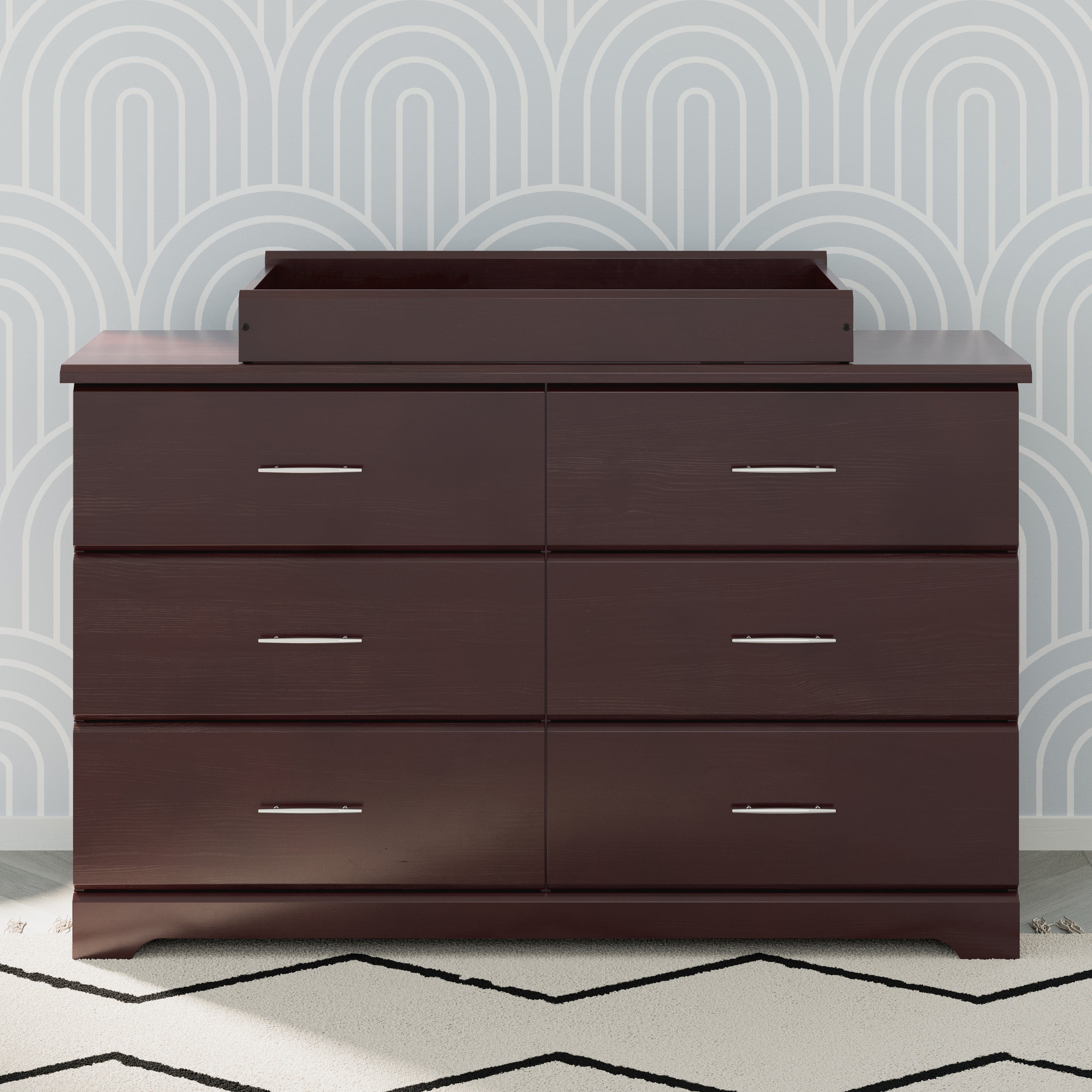 espresso 6 drawer dresser in nursery