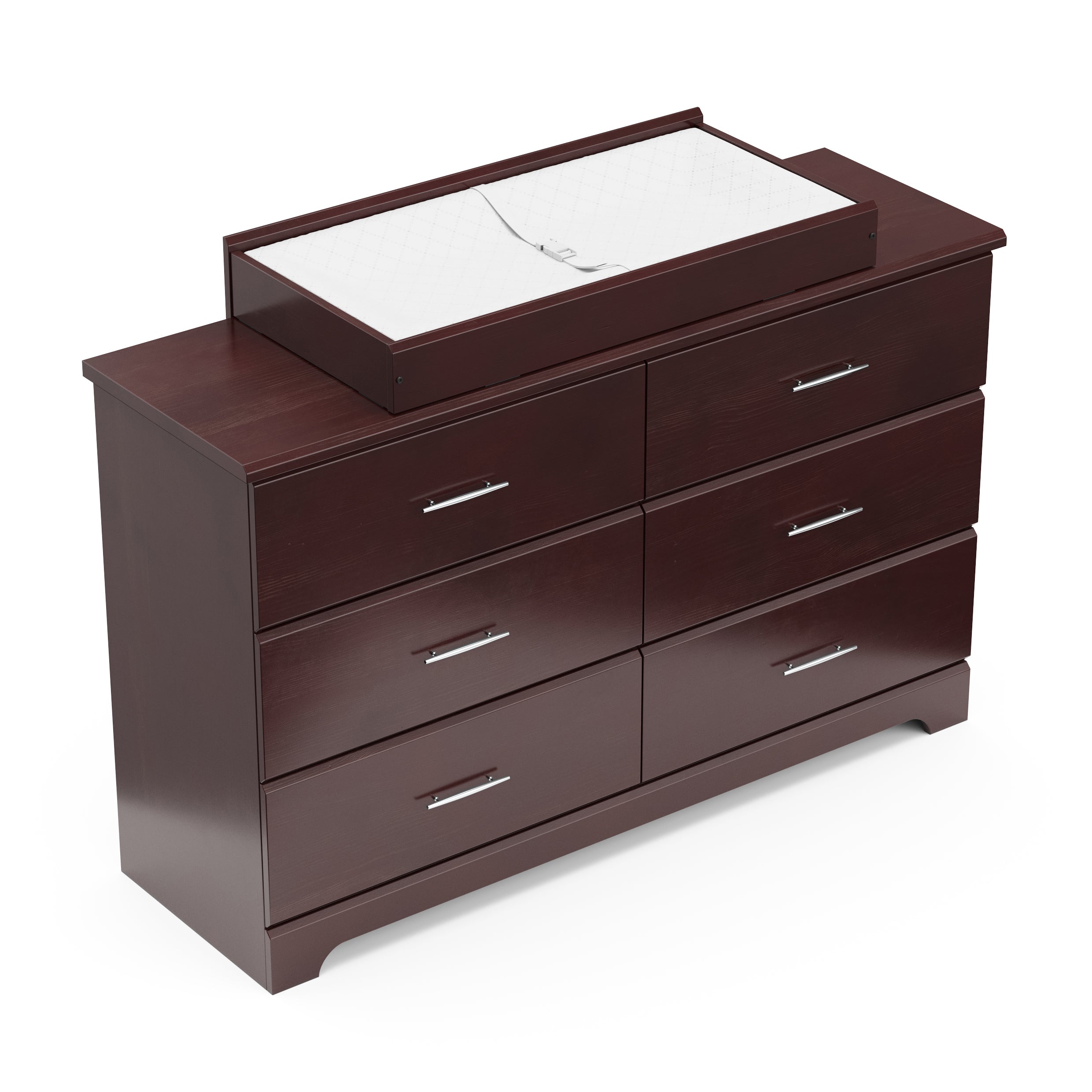 espresso 6 drawer dresser with changing topper and changing pad