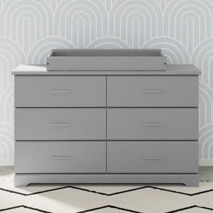 Pebble gray 6 drawer dresser in nursery