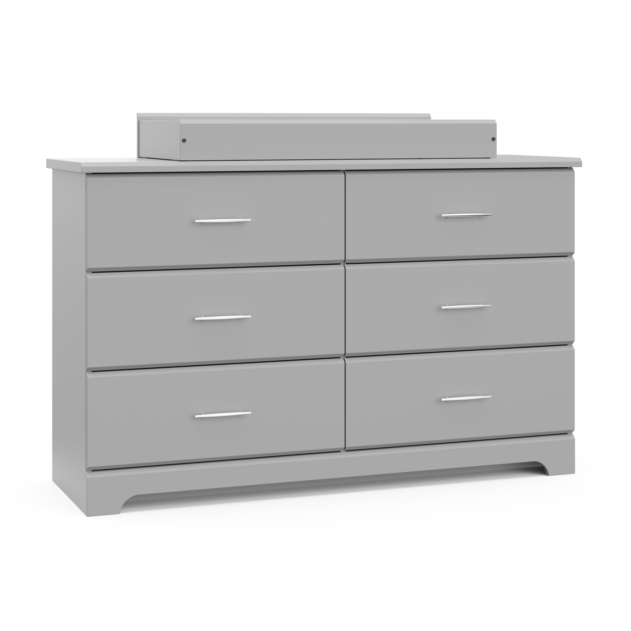 pebble gray 6 drawer dresser with changing topper and changing pad