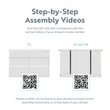 graphic white 6 drawer dresser's assembly instructions