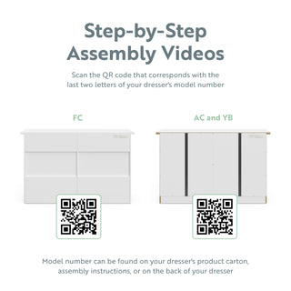 graphic white 6 drawer dresser's assembly instructions
