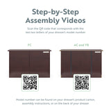 graphic of espresso 6 drawer dresser's assembly instructions
