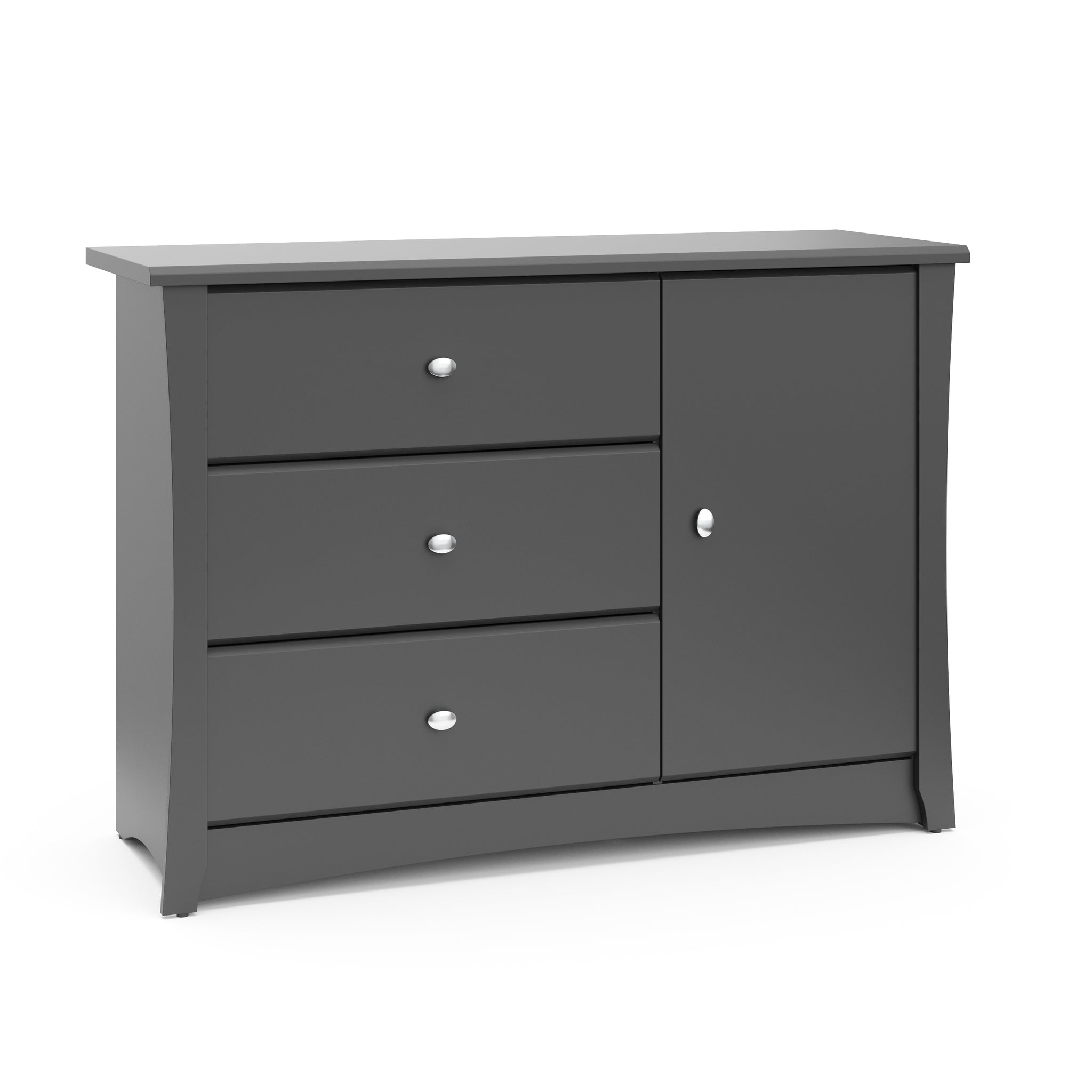 gray 3 drawer chest angled