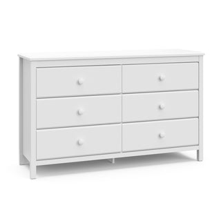 White 6 drawer dresser angled