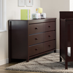 espresso 6 drawer dresser in nursery